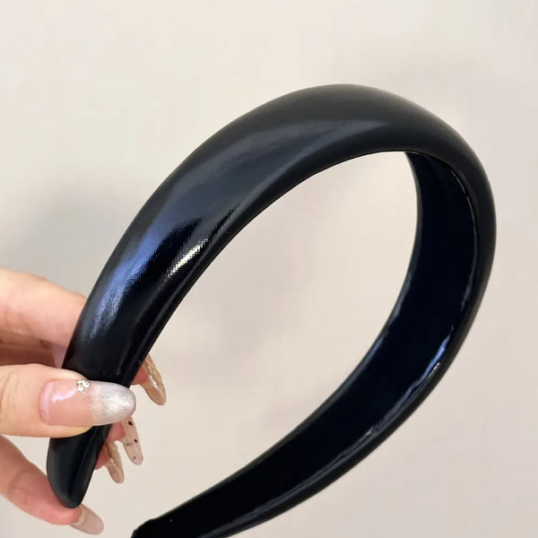 PU Leather Wide Headband One Point Two Inch Imported One Piece