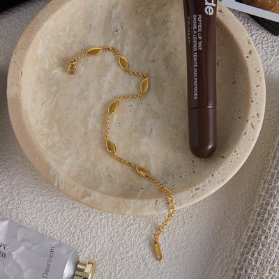 18K Gold Plated Chain Link Bracelet Stainless Steel Imported