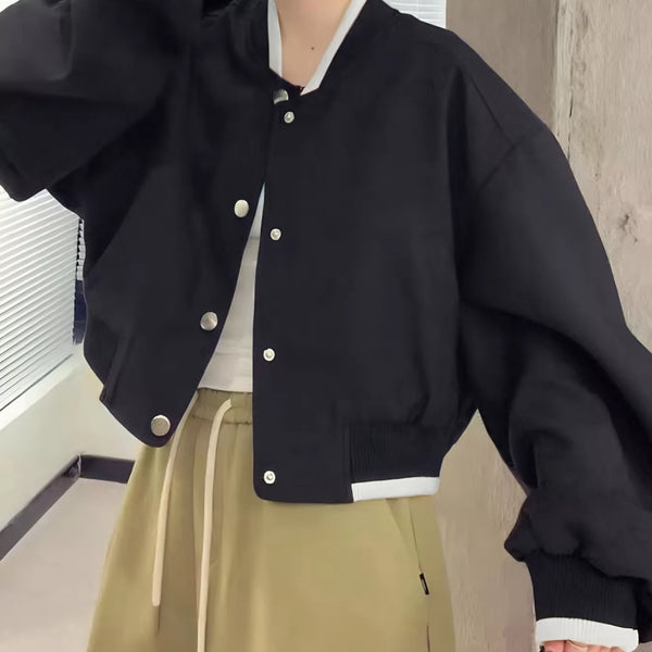 Casual Snap Down Cropped Jacket