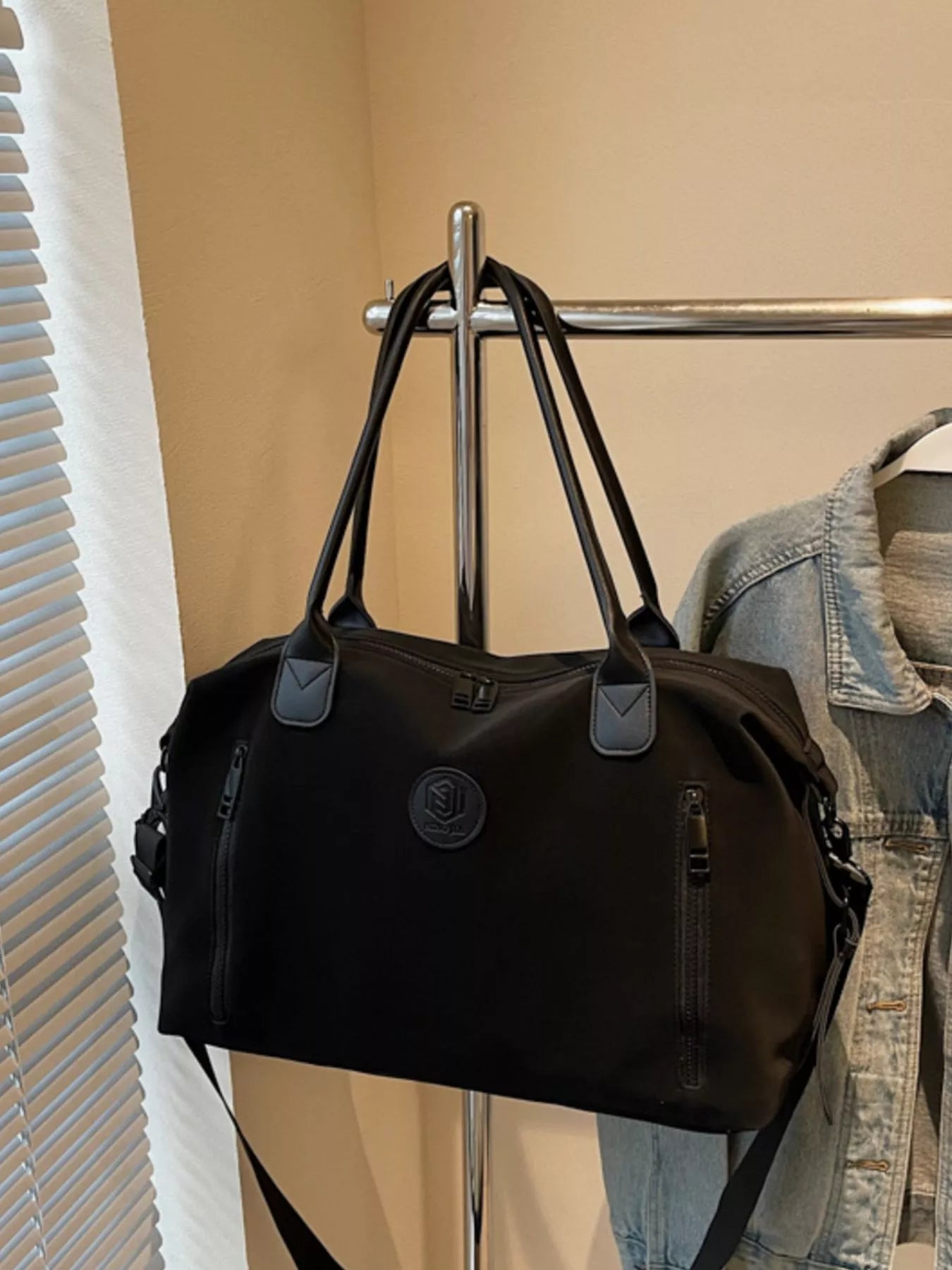 Large Canvas Travel Duffel Bag With Adjustable Shoulder Strap