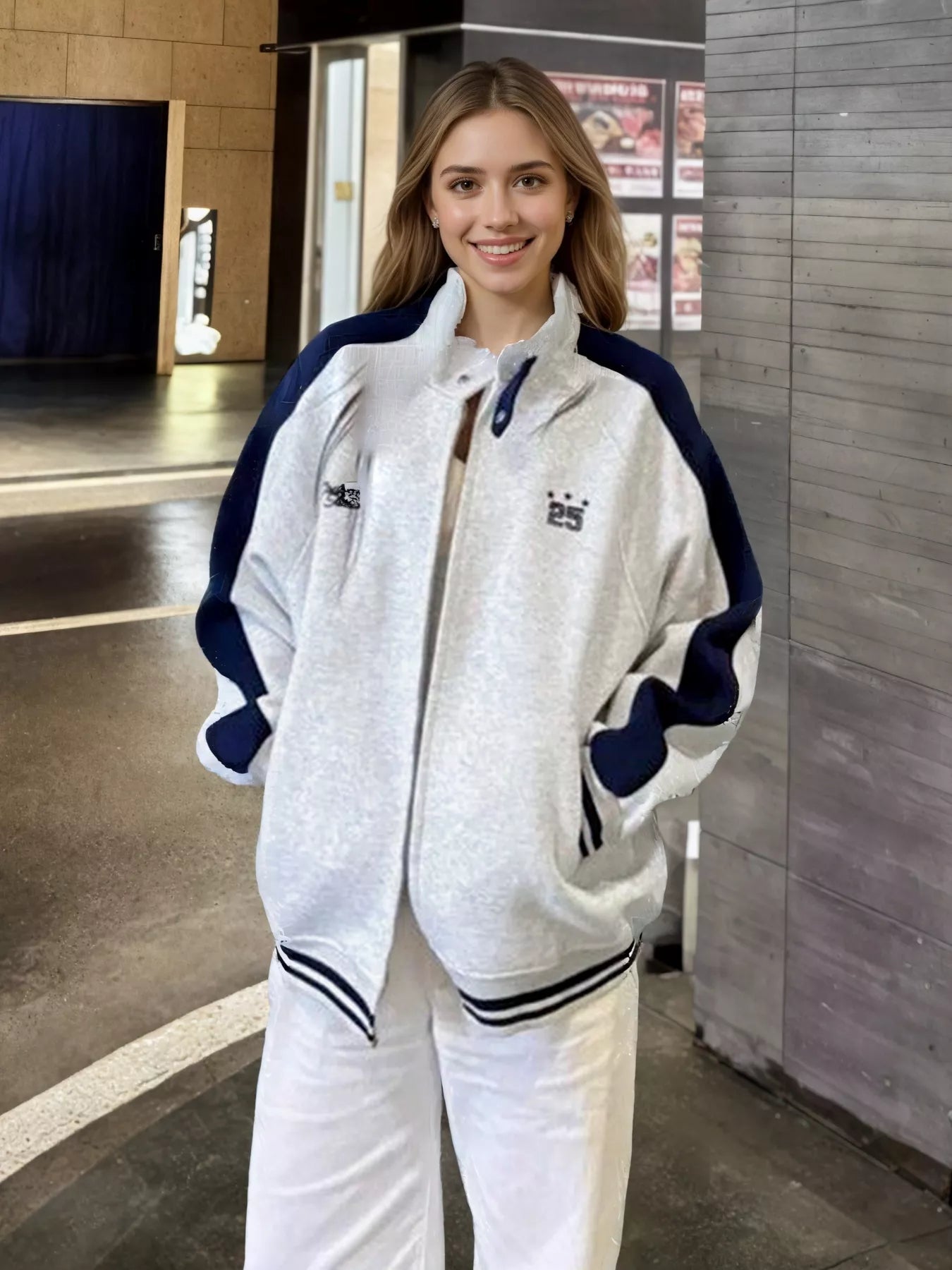 Zip Up Color Block Jacket