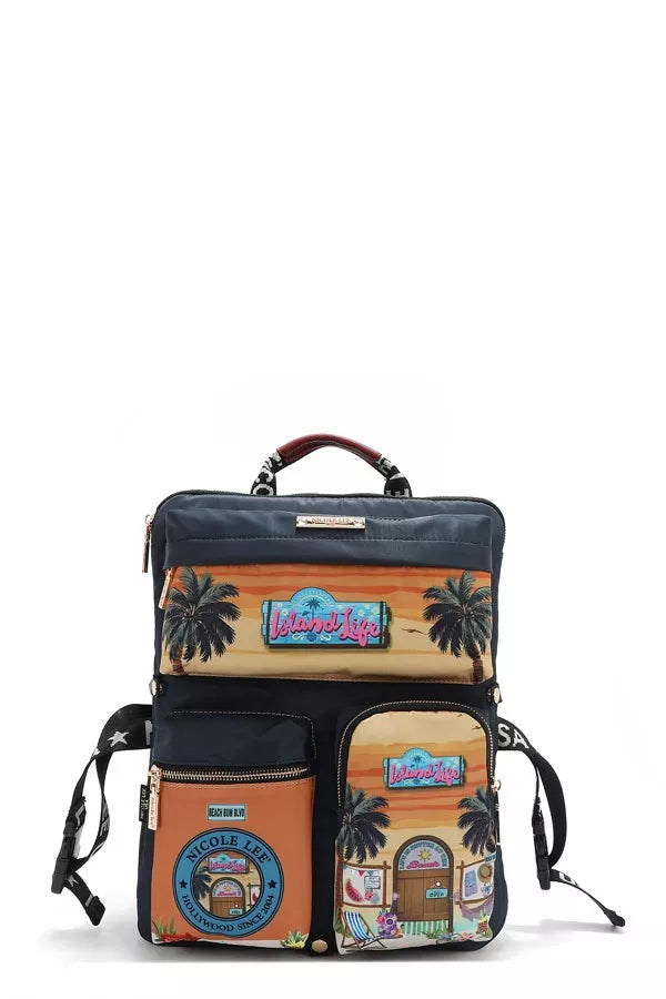 Nicole Lee Vintage Travel Backpack With Pockets And Water Resistant Leather