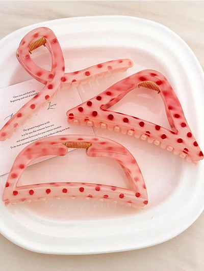 Polka Dot PC Hair Claw Clip 4.5 Inch Lightweight Hair Accessory