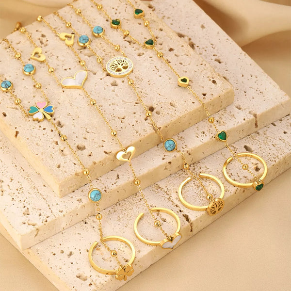18K Gold-Plated Chain Bracelet With Rhinestones Stainless Steel Resin Imported