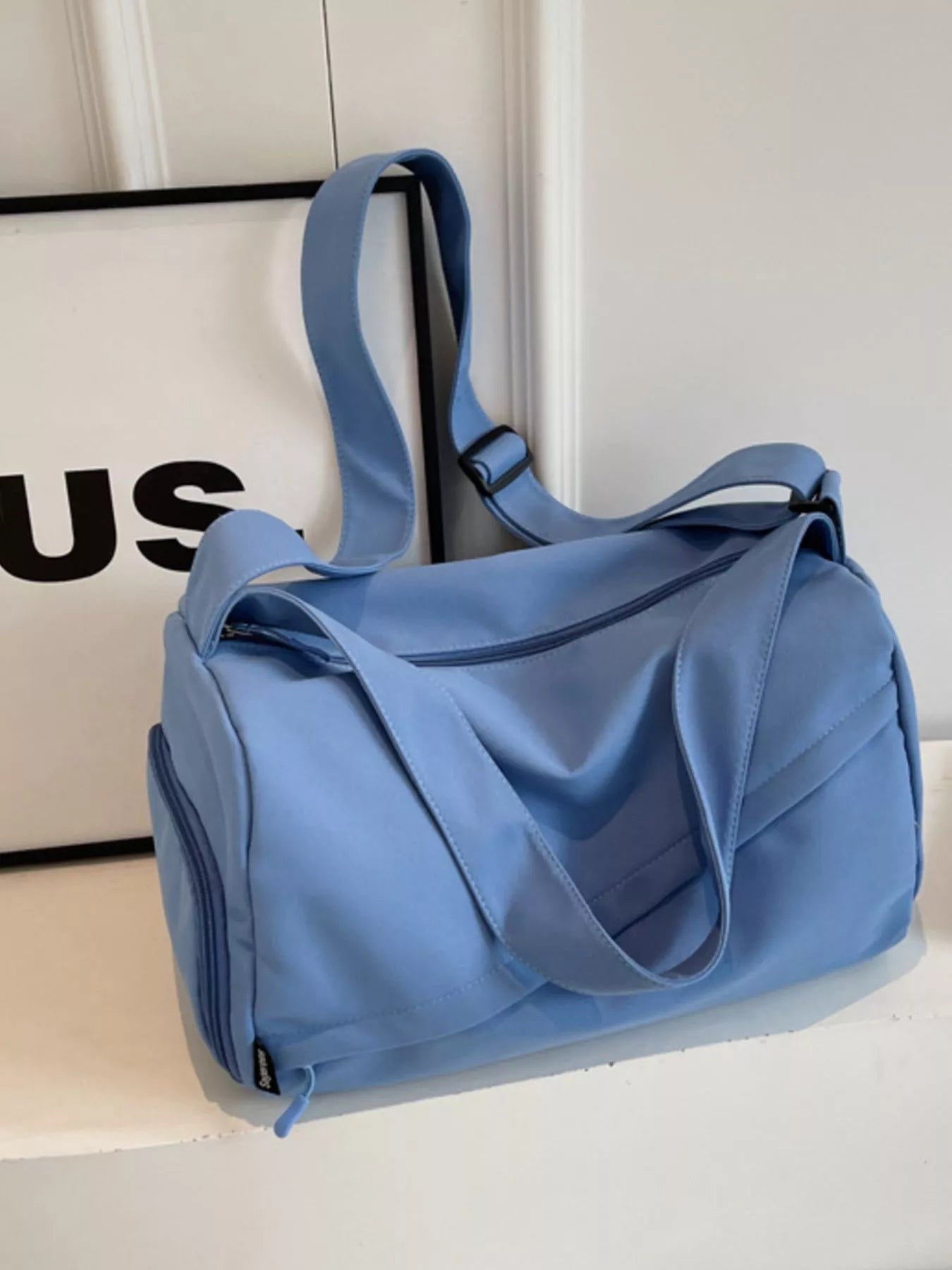 Lightweight Canvas Travel Duffel Bag With Shoulder Strap Medium Size