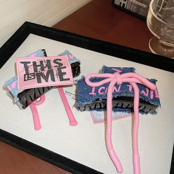 Acrylic Braided Rope Hair Claw Clip 3 Inch Length With Imported Alloy Grip