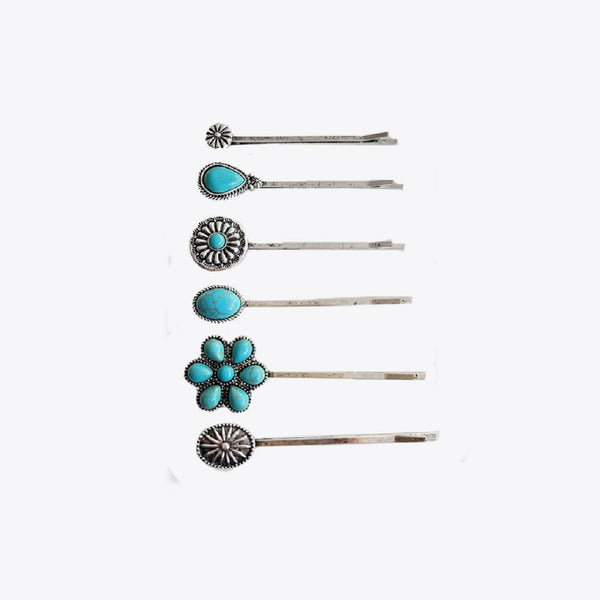 Turquoise Alloy Hairpin 2.9 Inch Imported Elegant Hair Accessory