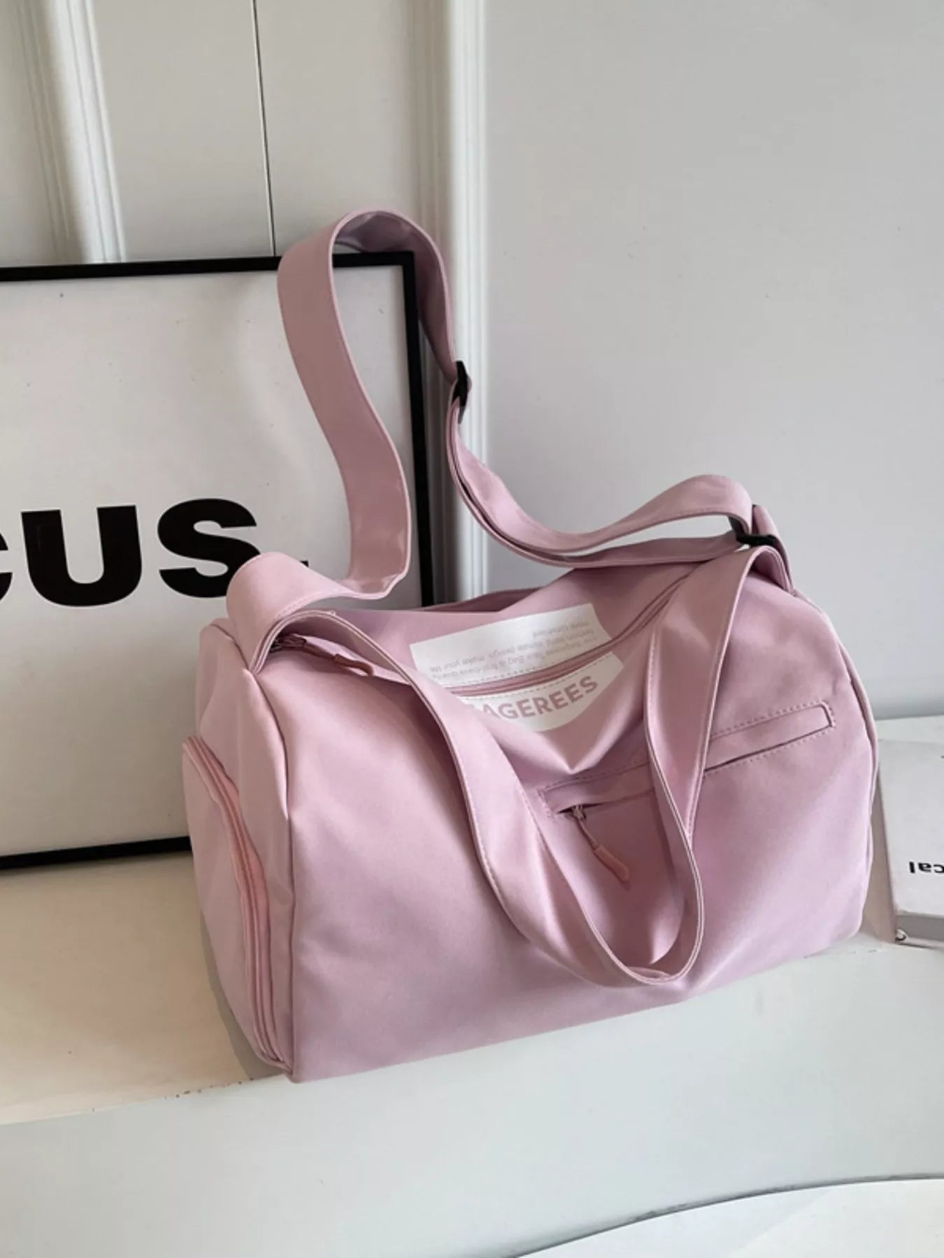 Lightweight Canvas Duffel Bag With Adjustable Strap For Travel Large Capacity