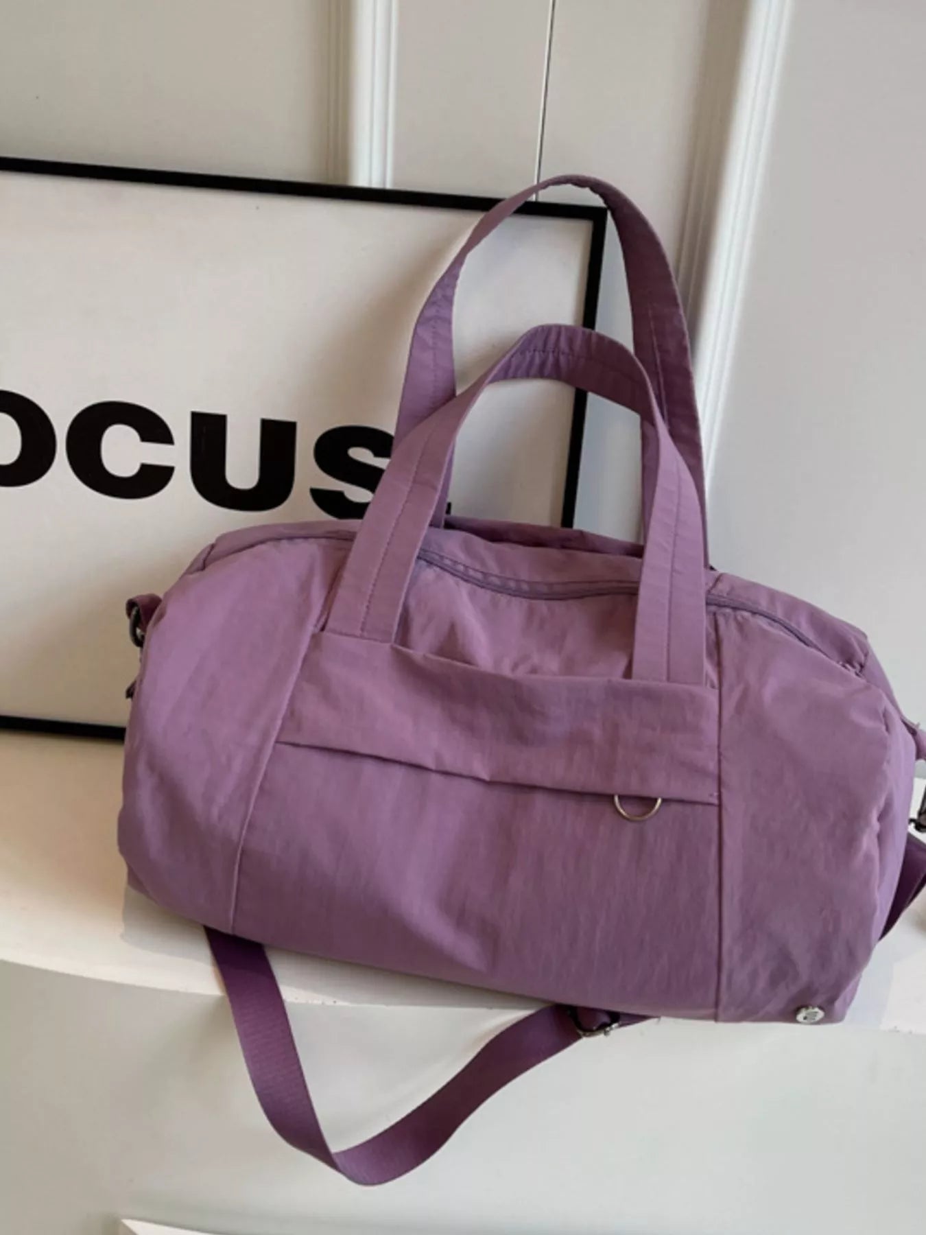 Solid Color Lightweight Travel Duffel Bag Seventeen Point Three Inch Polyester